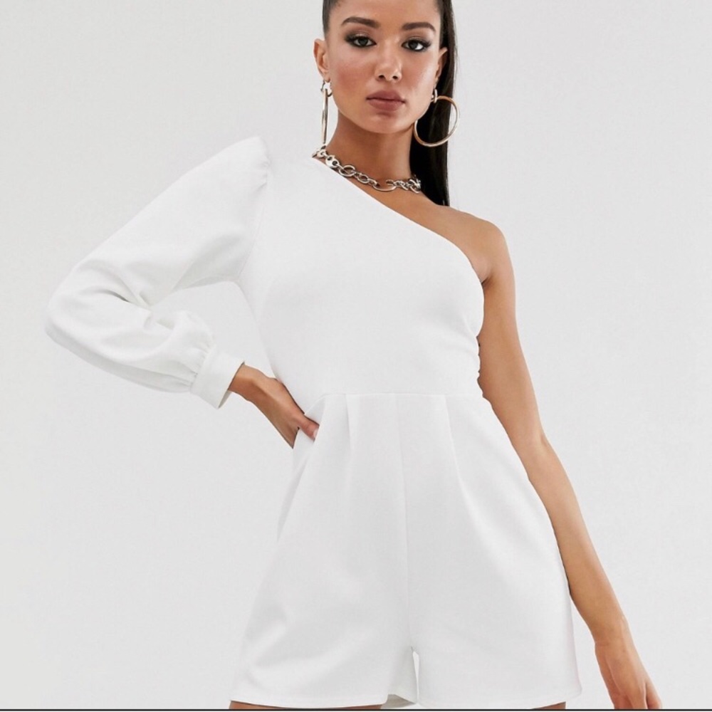ASOS Long sleeve one shoulder romper